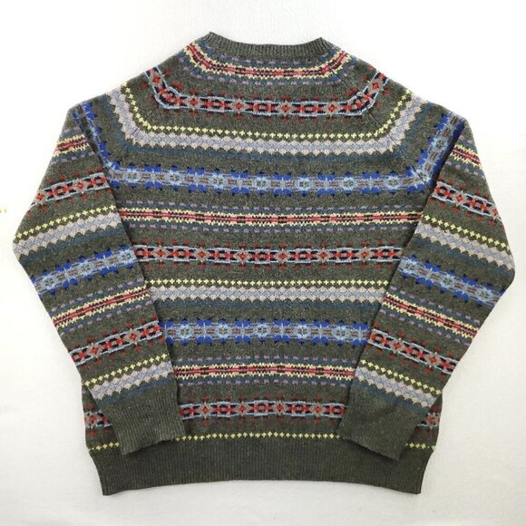J. Crew Fair Isle Sweater 100% Lambswool Soft Multicolor Men's XL - Picture 3 of 14